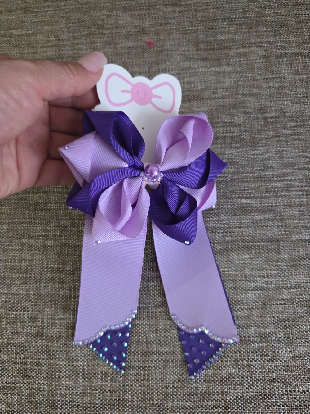 Kids Hair Bow Clip - Purple